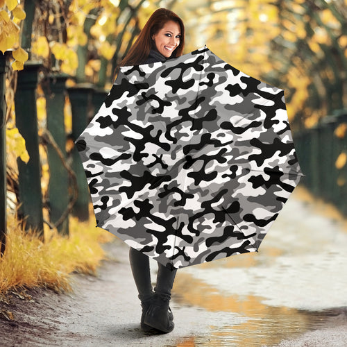 Black White Camo Camouflage Pattern Umbrella