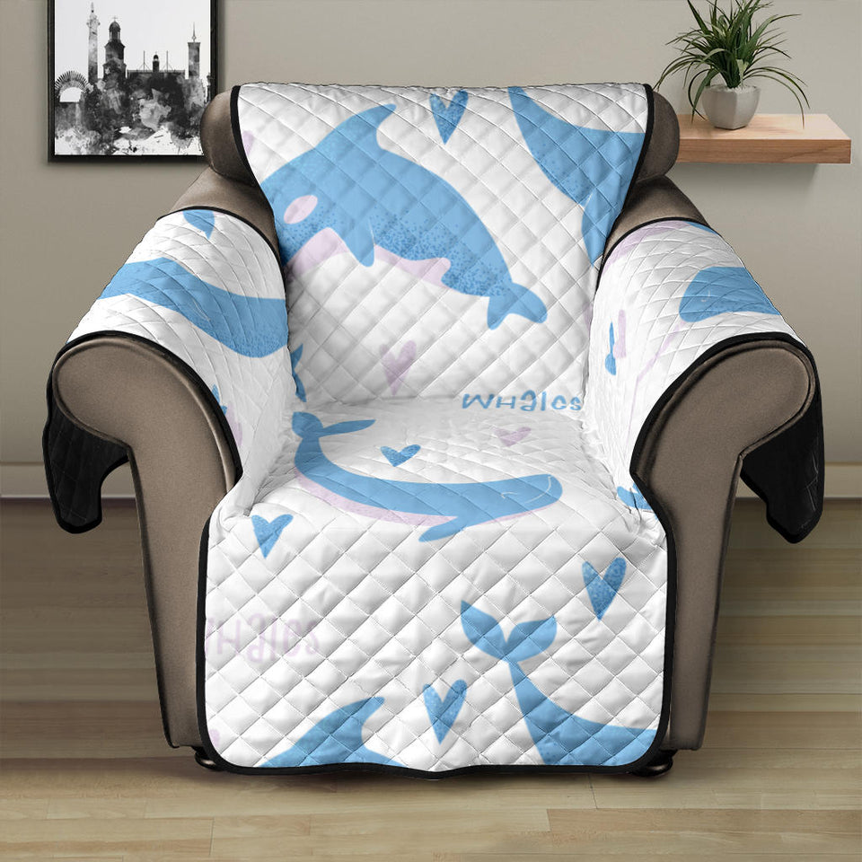 Blue whale pattern Recliner Cover Protector
