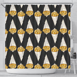 French Fries Dark Background Shower Curtain Fulfilled In US