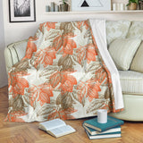 Cocoa Beans Cocoa Tree Pattern Premium Blanket