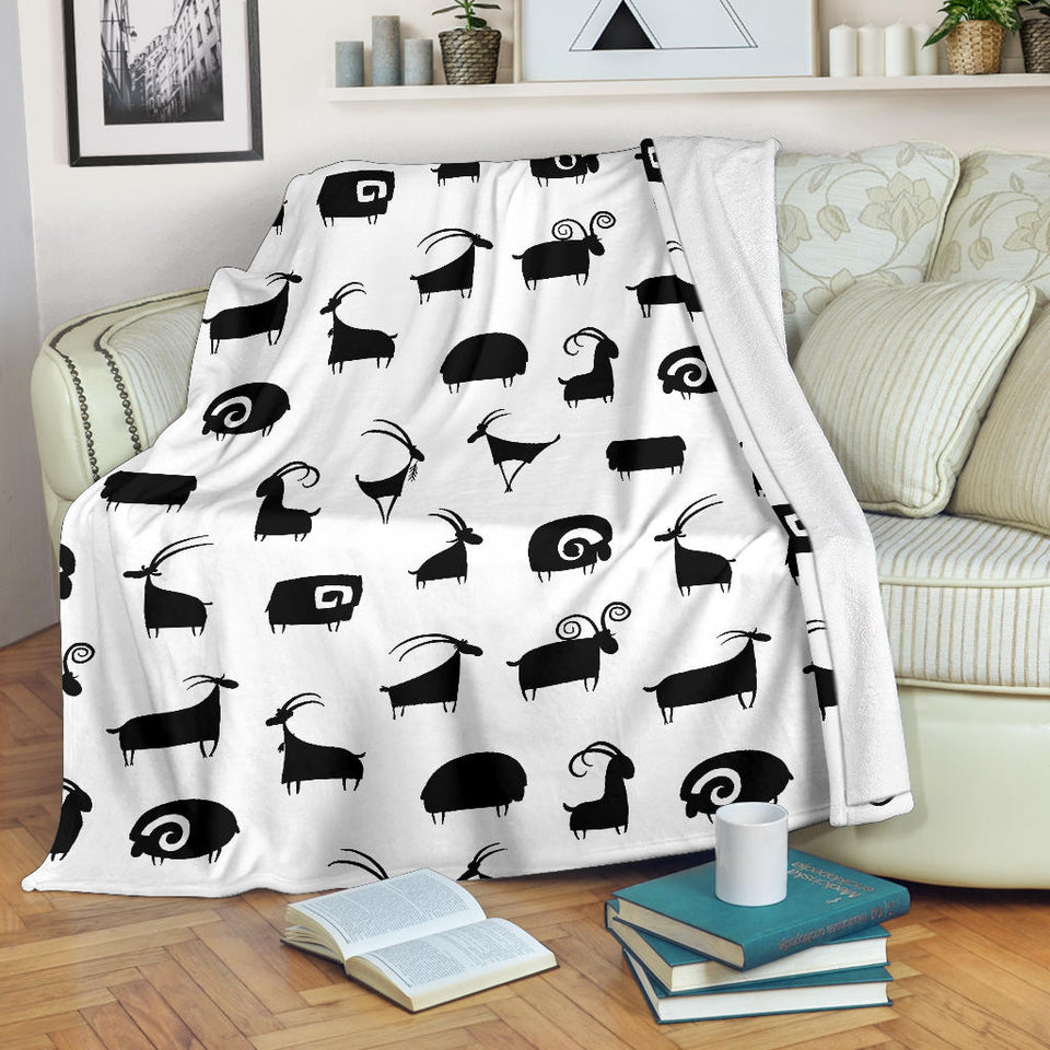 Goat Ram Pattern Premium Blanket