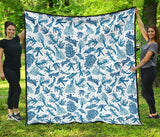 Coral Reef Pattern Print Design 01 Premium Quilt