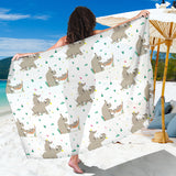 Cute Rhino Pattern Background Sarong