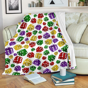 Dice Pattern Print Design 03 Premium Blanket