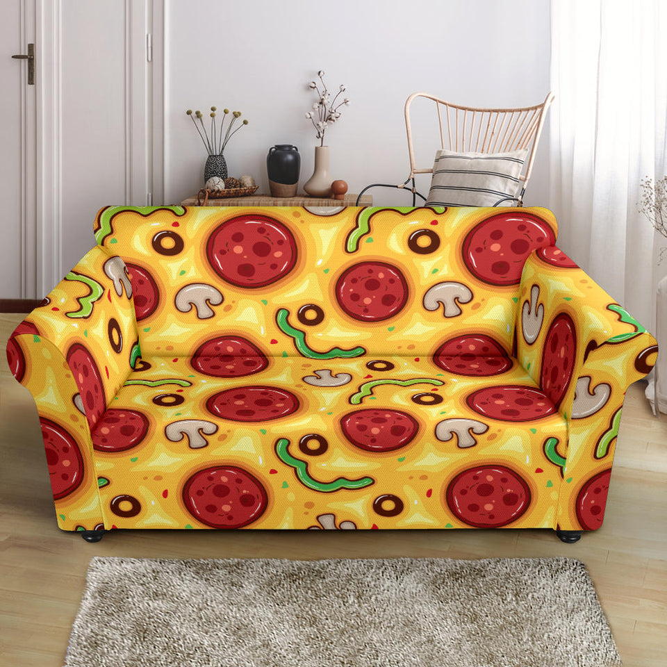 Pizza Texture Pattern Loveseat Couch Slipcover