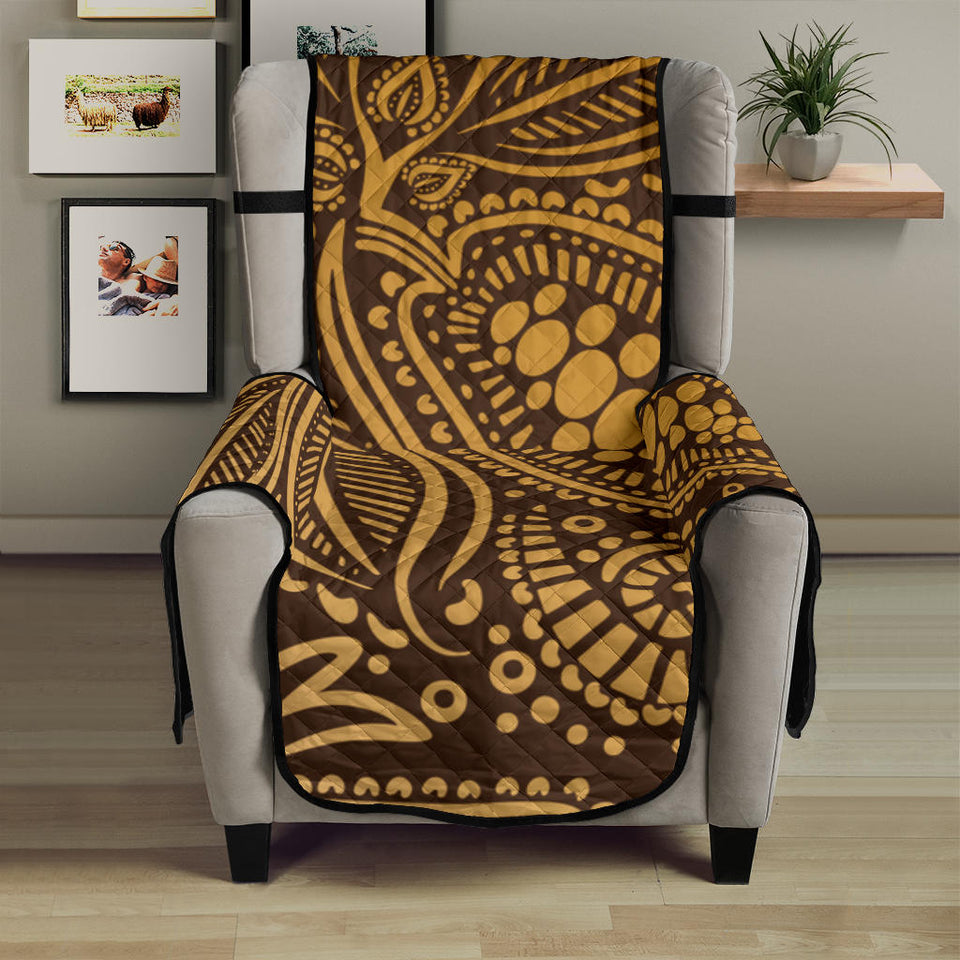 cocoa beans tribal polynesian pattern background Chair Cover Protector