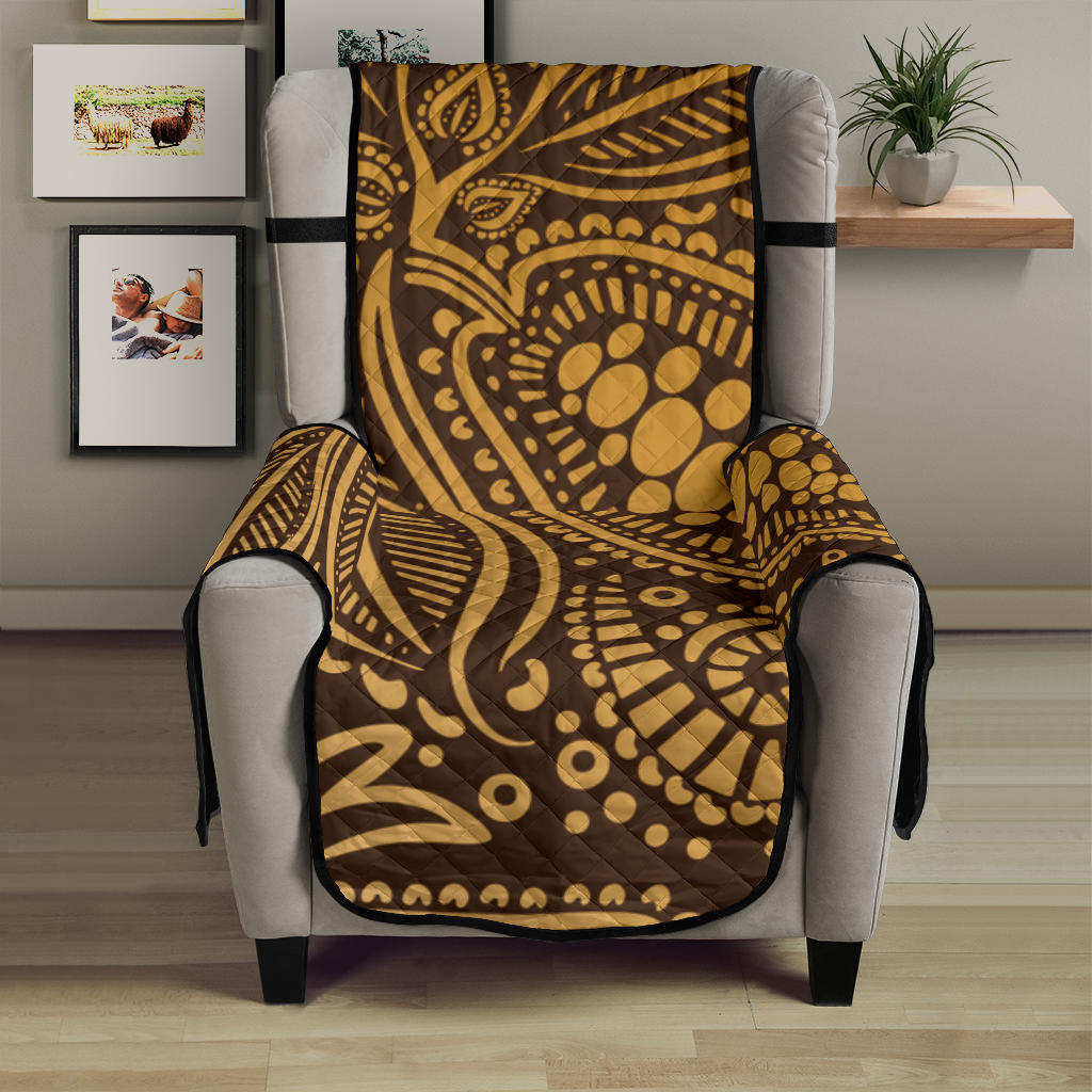 cocoa beans tribal polynesian pattern background Chair Cover Protector