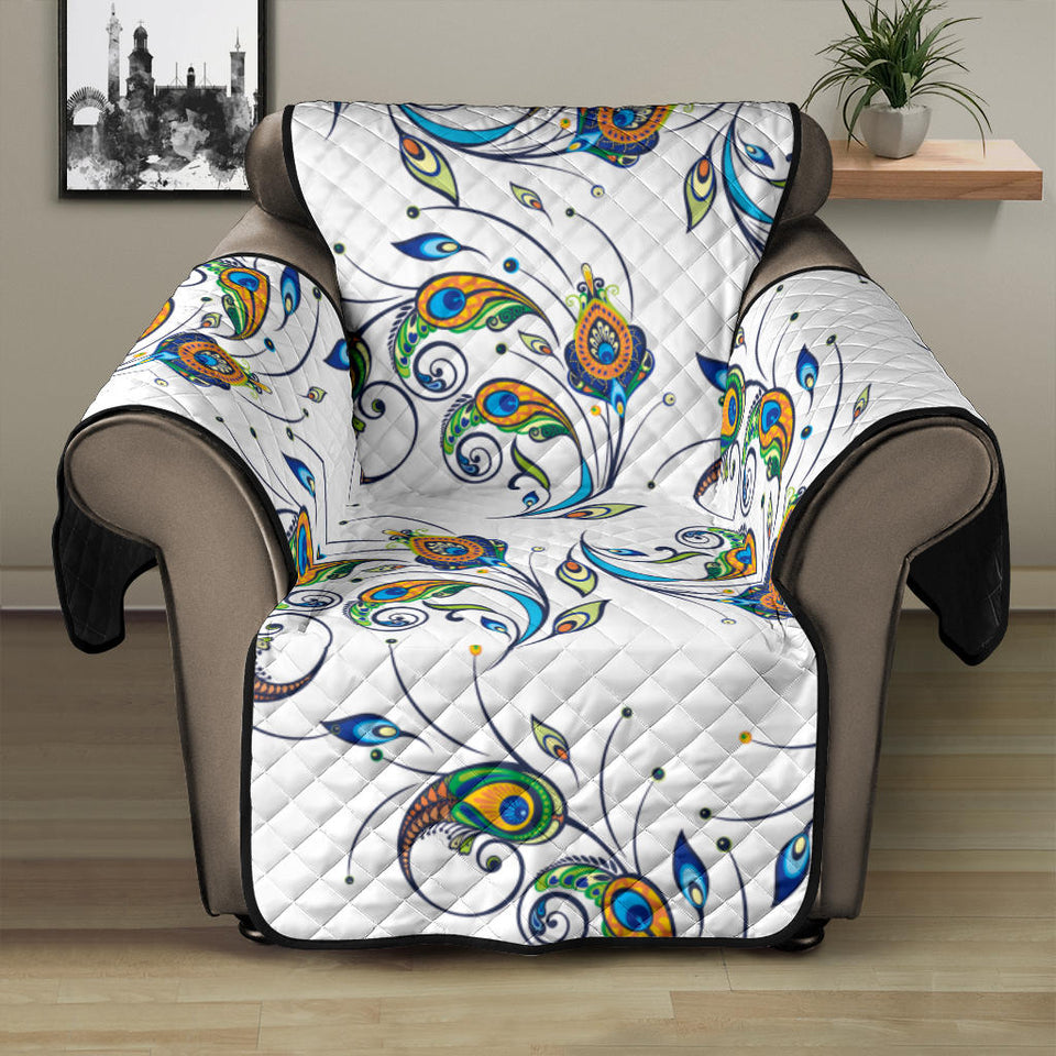 Peacock feather pattern Recliner Cover Protector