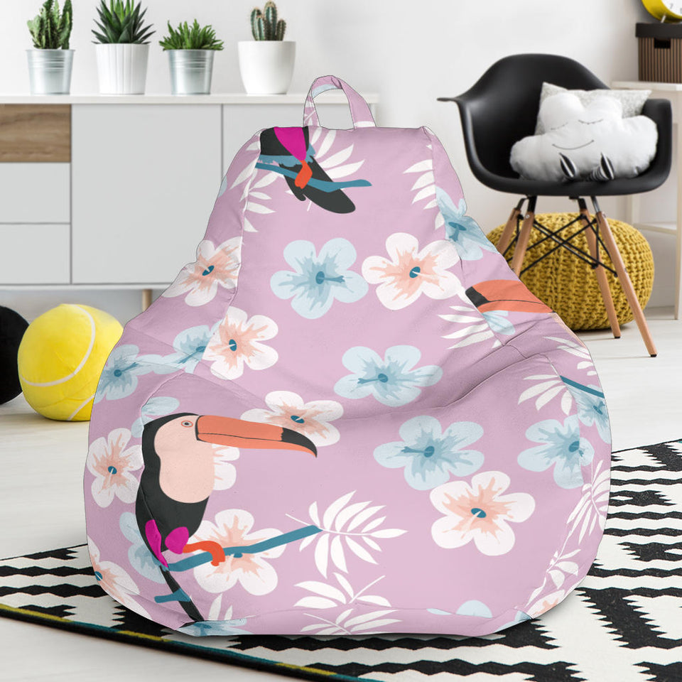 Beautiful Toucan Flower Leaves Bean Bag Cover