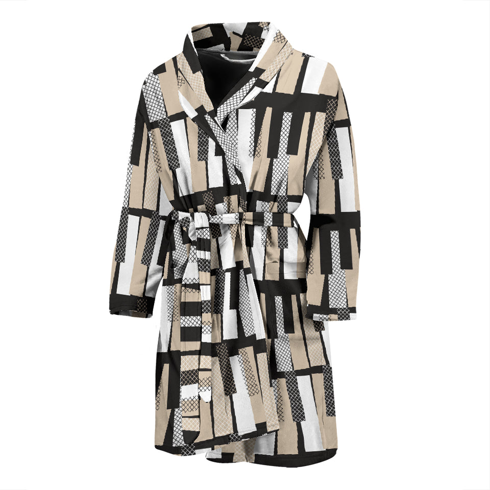 Piano Pattern Print Design 04 Men's Bathrobe