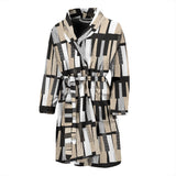 Piano Pattern Print Design 04 Men's Bathrobe