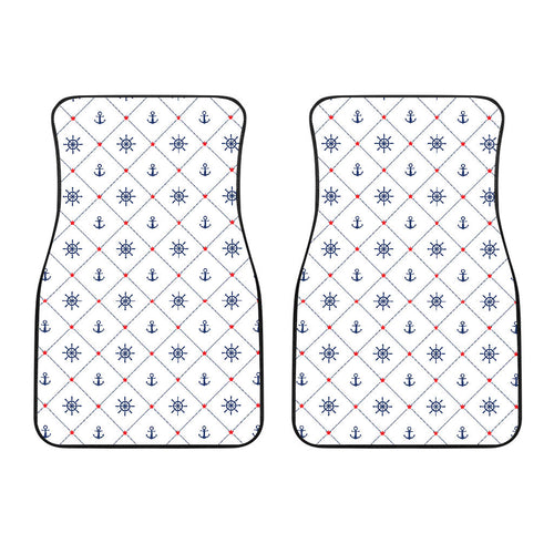 Anchor Rudder Nautical Design Pattern  Front Car Mats