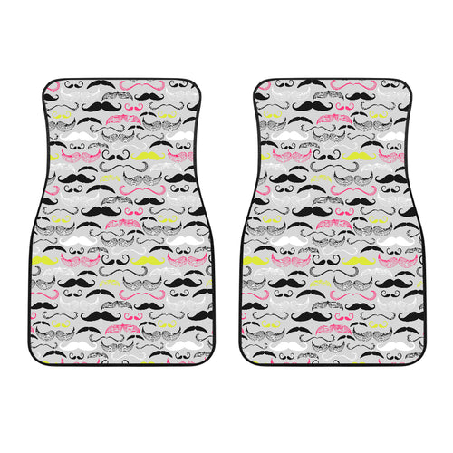 Mustache Beard Pattern Print Design 02 Front Car Mats