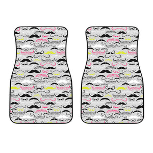 Mustache Beard Pattern Print Design 02 Front Car Mats