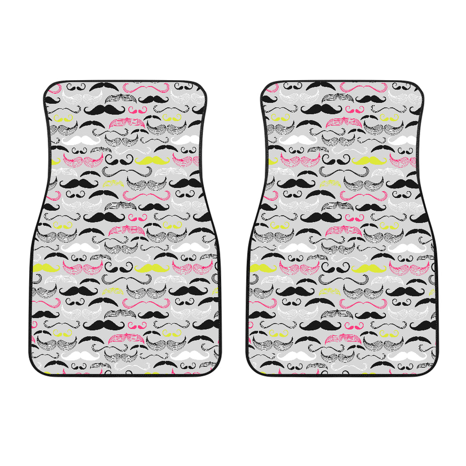 Mustache Beard Pattern Print Design 02 Front Car Mats