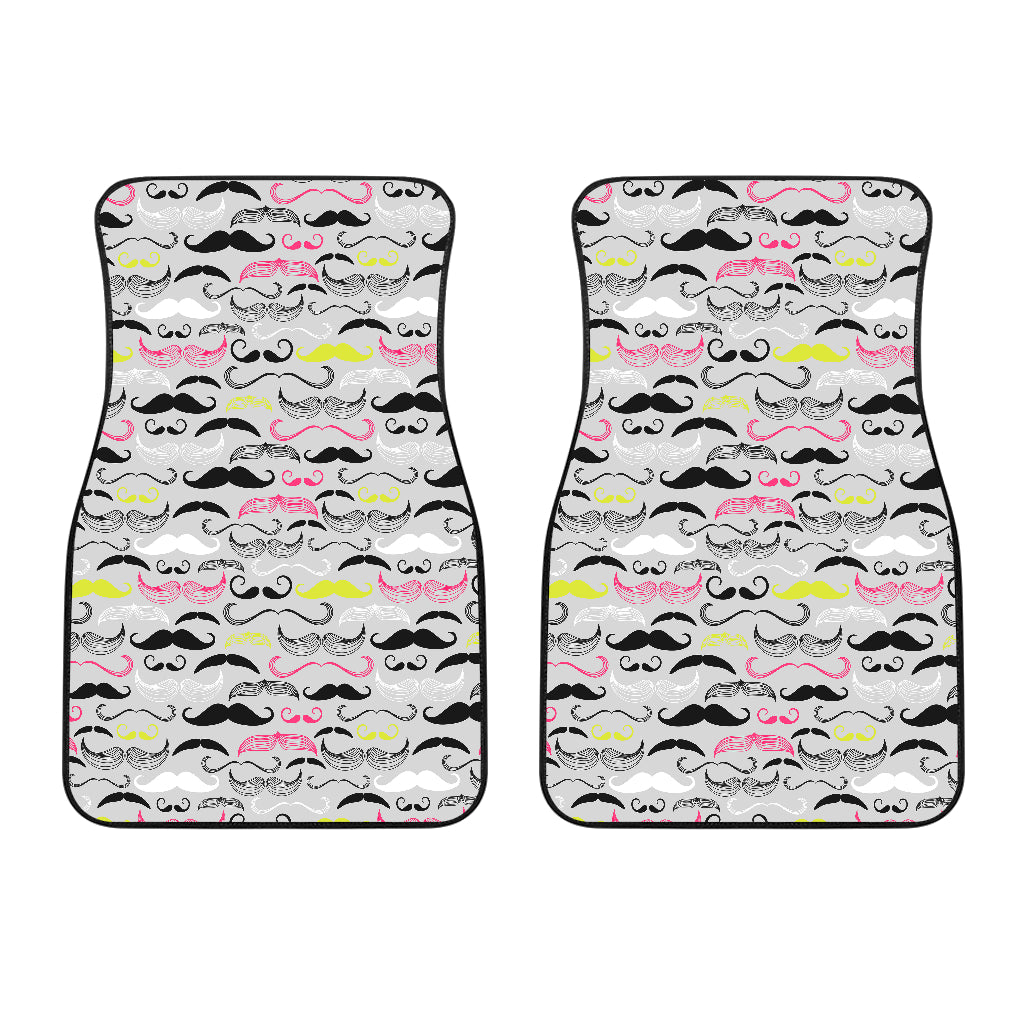 Mustache Beard Pattern Print Design 02 Front Car Mats