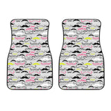 Mustache Beard Pattern Print Design 02 Front Car Mats