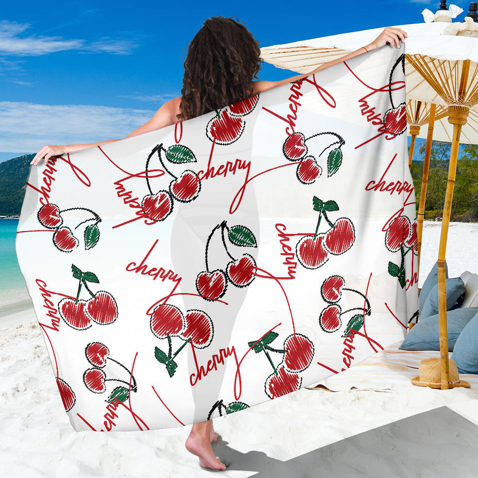 Hand Drawn Cherry Pattern Sarong