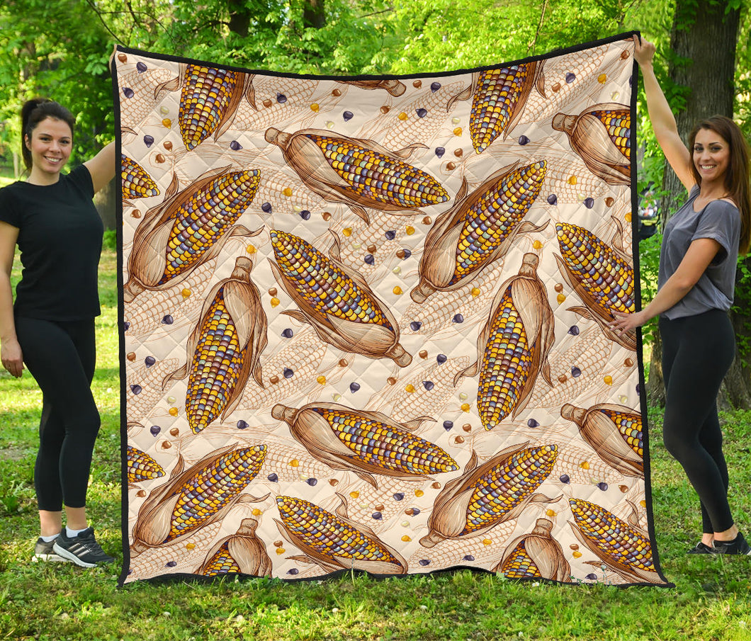 Corn Pattern Print Design 03 Premium Quilt