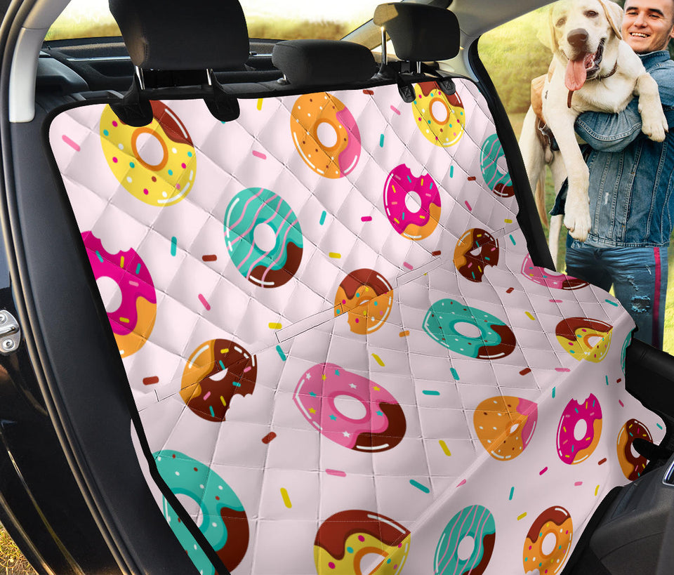 Donut Pattern Glaze Pink Background Dog Car Seat Covers