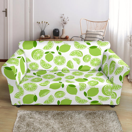 Lime Design Pattern Loveseat Couch Slipcover