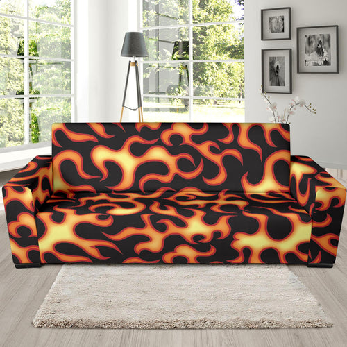 Fire Flame Dark Pattern Sofa Slipcover