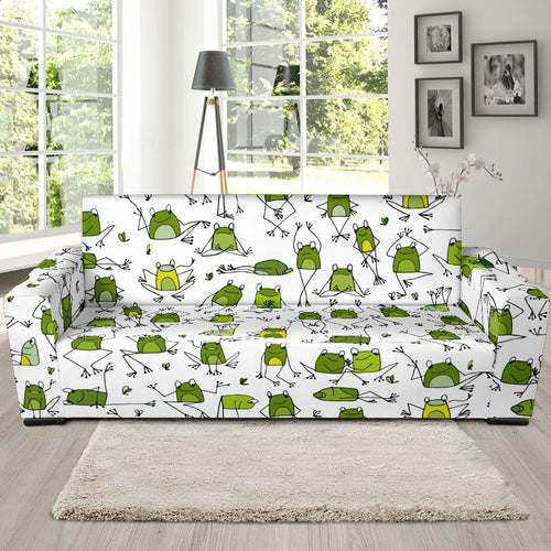 Sketch Funny Frog Pattern Sofa Slipcover
