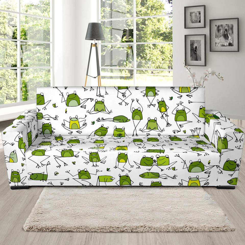 Sketch Funny Frog Pattern Sofa Slipcover