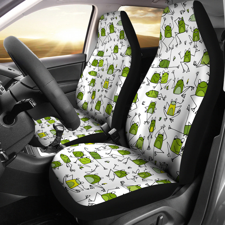 Sketch Funny Frog Pattern Universal Fit Car Seat Covers