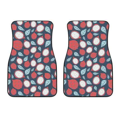 Dragon Fruits Dark Blue Background Front Car Mats