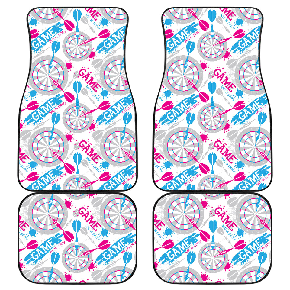 Darts Pattern Print Design 01 Front and Back Car Mats