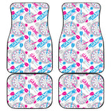 Darts Pattern Print Design 01 Front and Back Car Mats