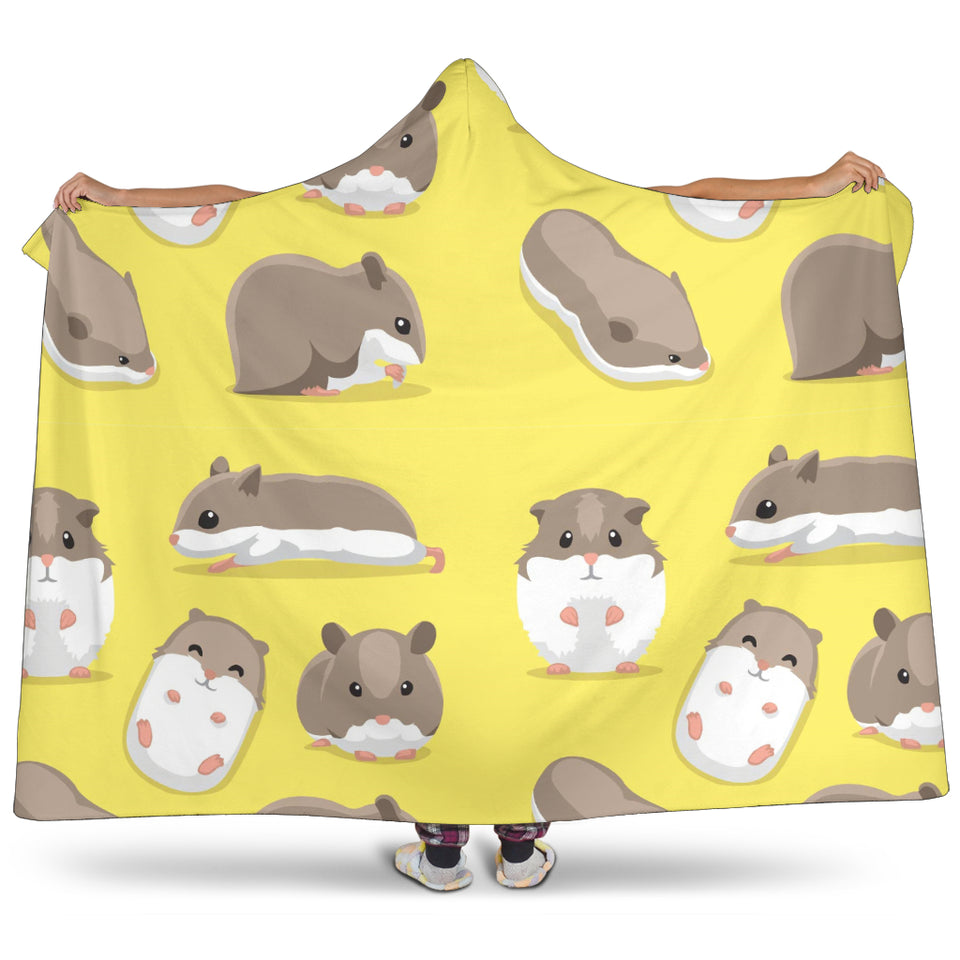Cute Hamster Pattern Hooded Blanket