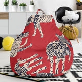 Zebra Abstract Red Background Bean Bag Cover