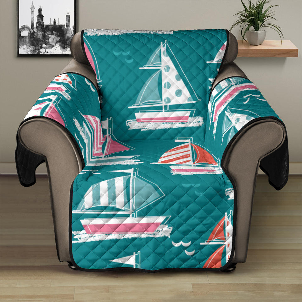 Cute sailboat pattern Recliner Cover Protector