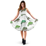 Chameleon Lizard Pattern Sleeveless Midi Dress