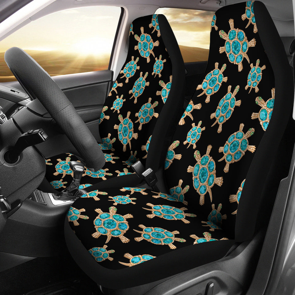 Sea Turtle Blue Stone Pattern  Universal Fit Car Seat Covers