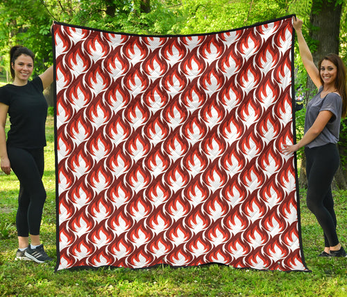 Fire Flame Symbol Design Pattern Premium Quilt