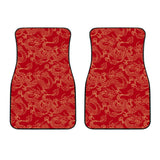 Gold Dragons Red Background Front Car Mats