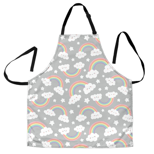 Cute Rainbow Clound Star Pattern Adjustable Apron