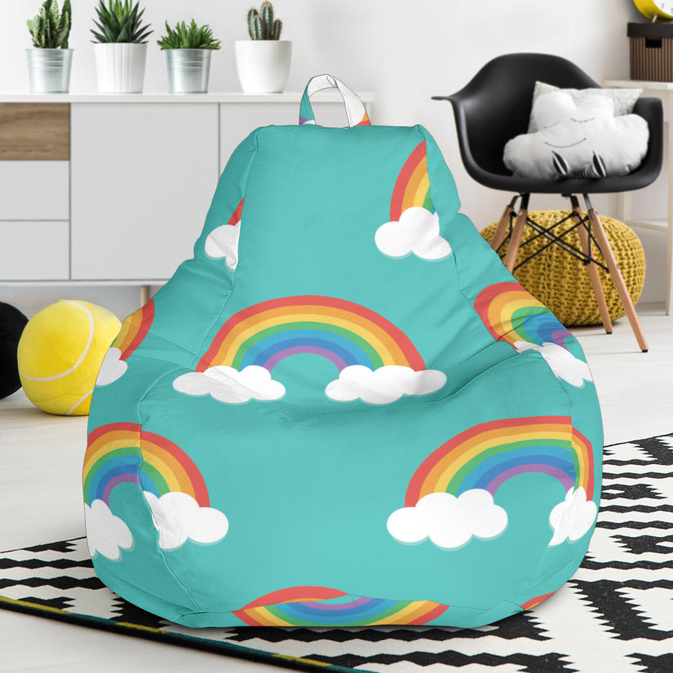 Rainbow Pattern Green Background Bean Bag Cover