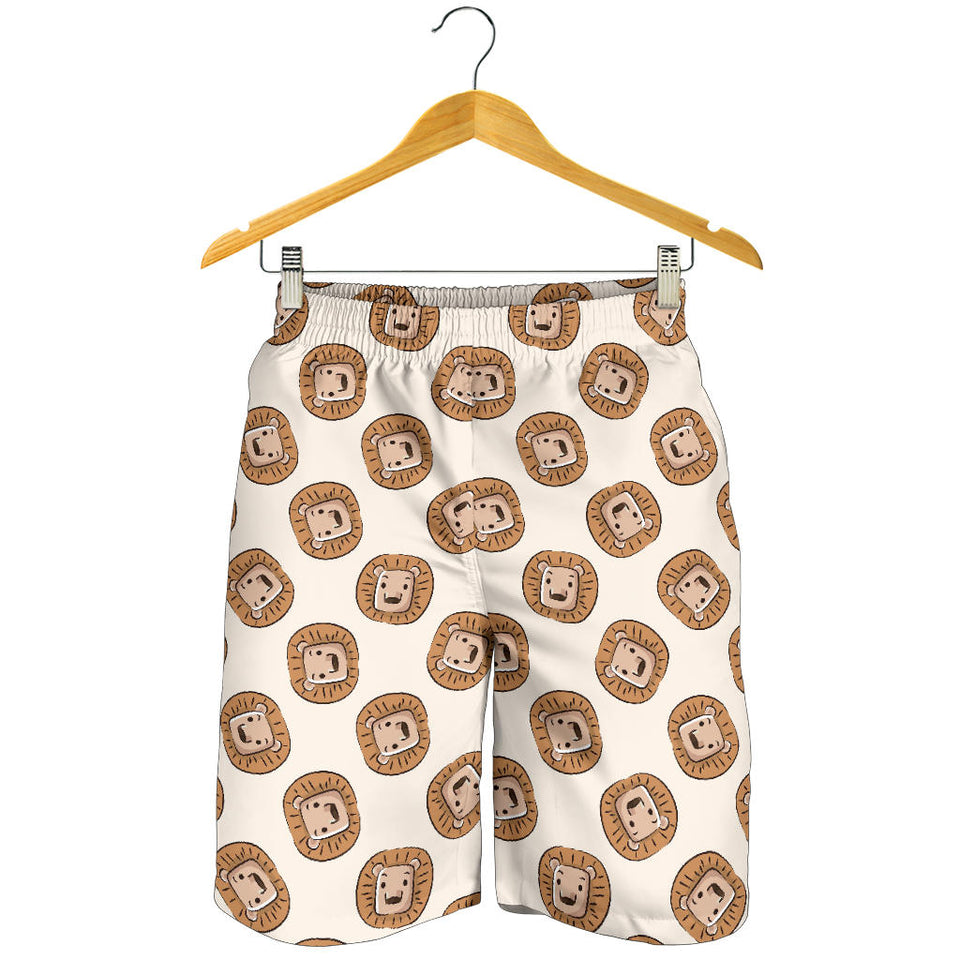 Lion Pattern Print Design 01 Men Shorts