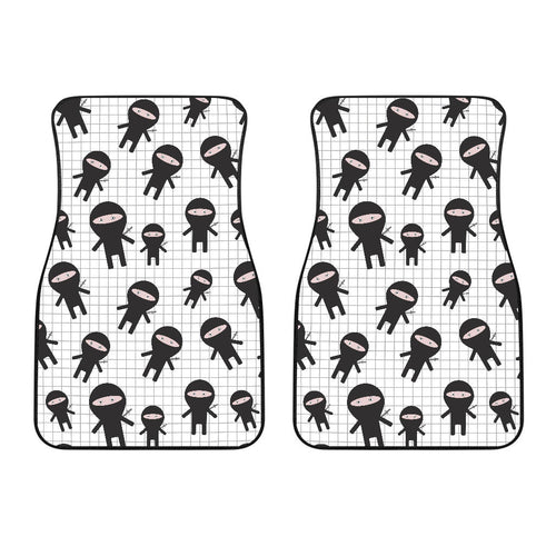 Ninja Pattern Plaid Background Front Car Mats