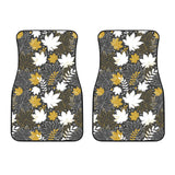 Beautiful Gold Autumn Maple Leaf Pattern Front Car Mats