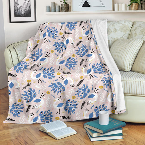 Cute Peacock Pattern Premium Blanket