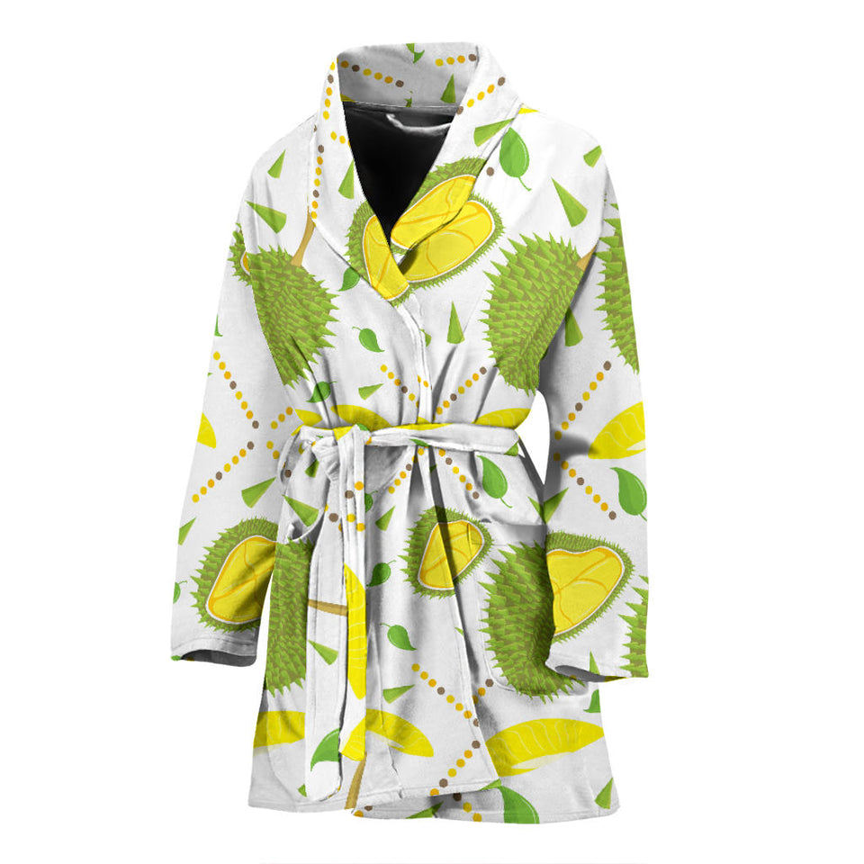 Durian Pattern Background Women'S Bathrobe