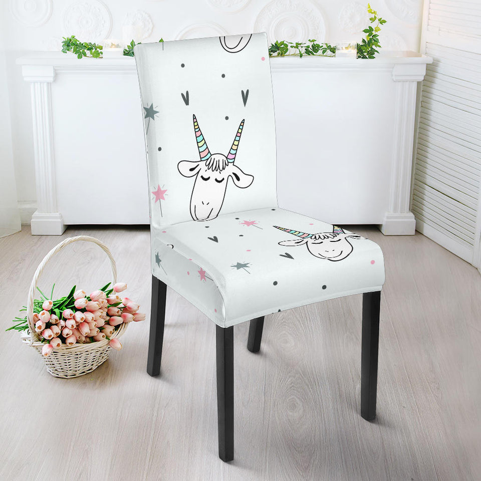 Cute Goat Design Pattern Dining Chair Slipcover