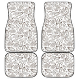 Cocoa Beans Leaves Pattern Front And Back Car Mats