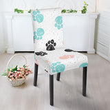 Dog Paws Pattern Print Design 04 Dining Chair Slipcover