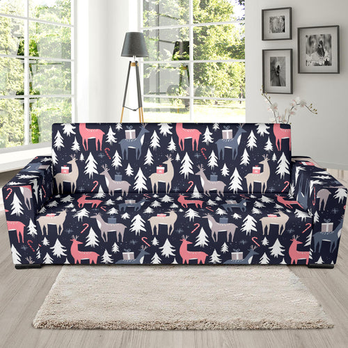 Deers Winter Christmas Pattern Sofa Slipcover
